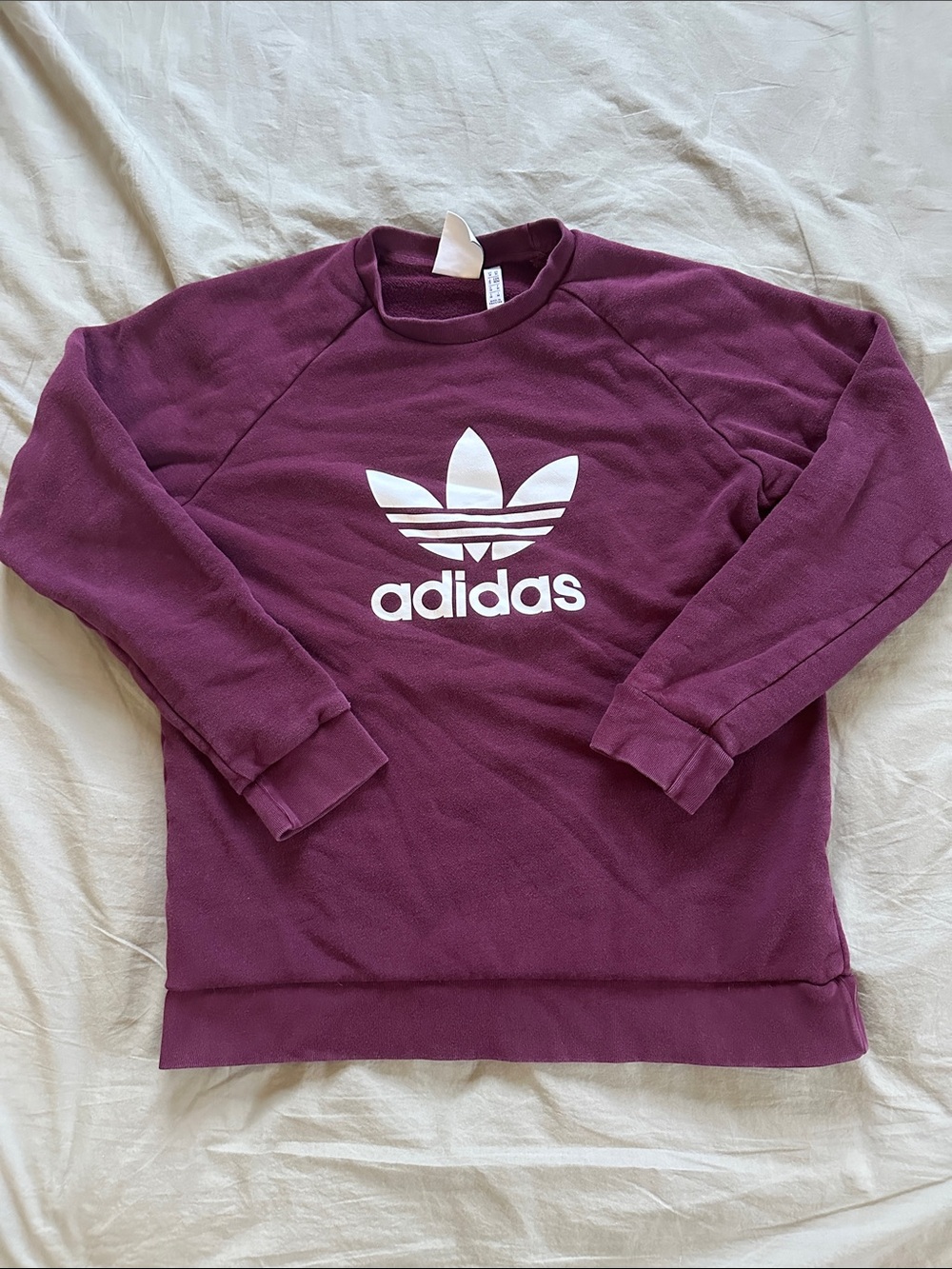 adidas Crewneck Sweatshirt in Plum with White Trefoil
